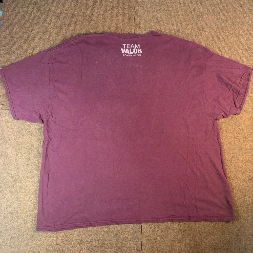 Pokemon Center Pokemon Go Team Valor T-Shirt Men 3XL Moltres Graphic Maroon 2792